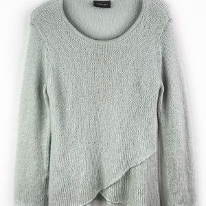 Wooden Ships Gray Sweater Cross Over Front Mohair Wool Long Sleeve Medium/ Large